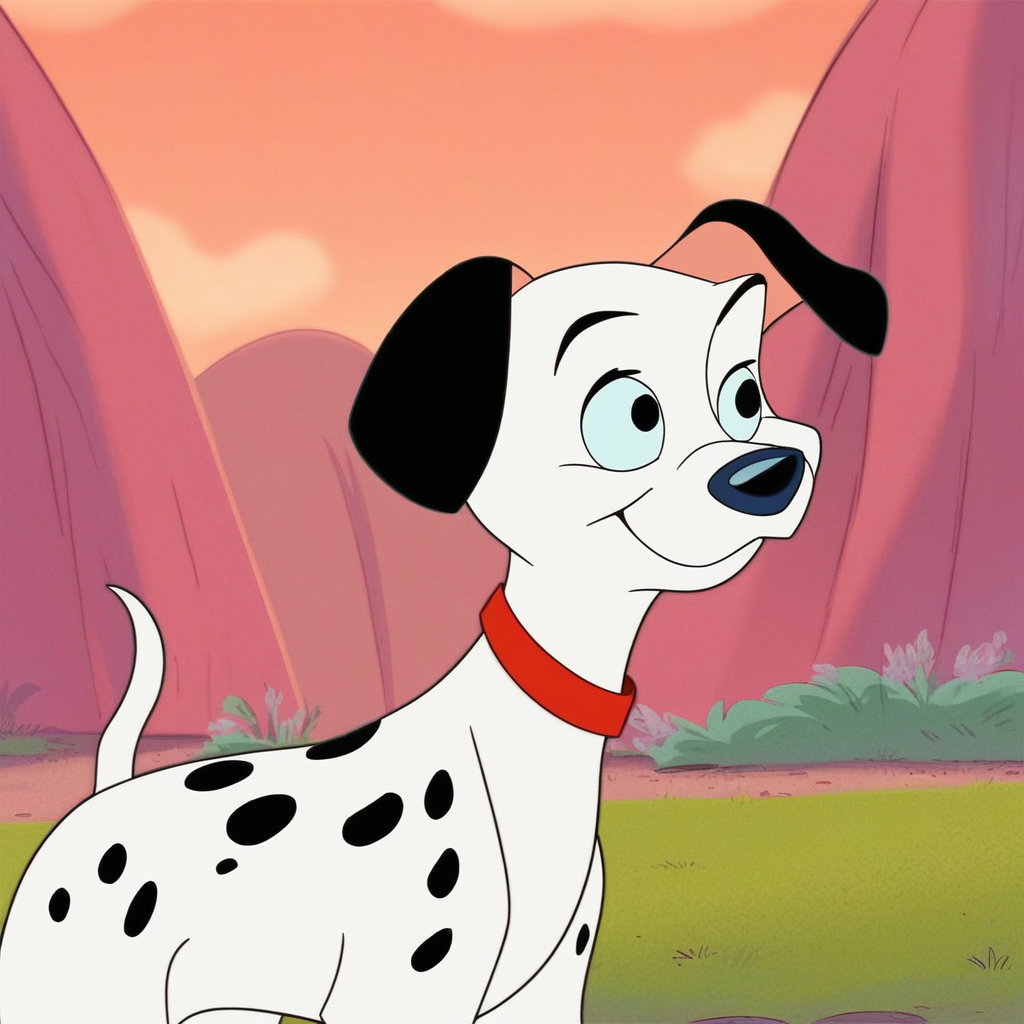 score_9, solo, lucky, collar, dalmatian puppy, outdoors