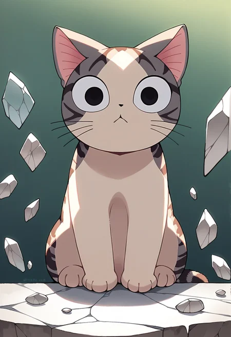 score_9, score_8_up,score_7_up, source_ anime,
<lora:ChamChiYamadaPonyXL:1>,ChiYamada, cat, black eyes, broken glass, sitting, closed mouth,
