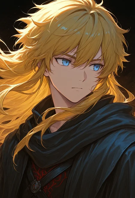 (masterpiece), (best quality), (ultra-detailed), amazing quality, very aesthetic, illustration, newest, upper body, colorful, vibrant, looking to the side, (oil painting:1.1), cinematic lighting, <lora:Avarice:1>, edgeofavarice, avarice, fantasy,
1boy, Jaune Arc (Rwby), blue eyes, blond hair, heroic, as a Nazgul (Tolkien), Final fantasy cover artwork style, concept artwork by by Yoshitaka Amano