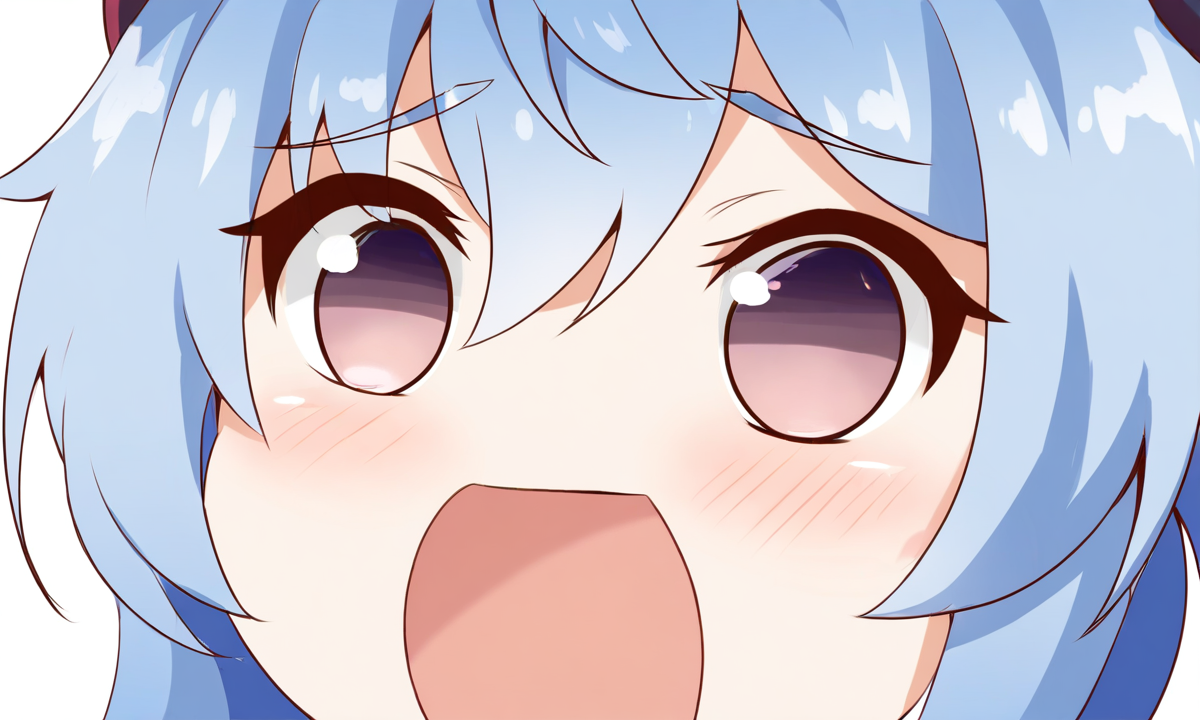 ,1girl,close-up,looking at viewer,no nose,portrait,simple background,solo,wawawa!,white background,ganyu \(genshin impact\),<lora:wawawa-000006:1>, masterpiece, best quality, very aesthetic, absurdres