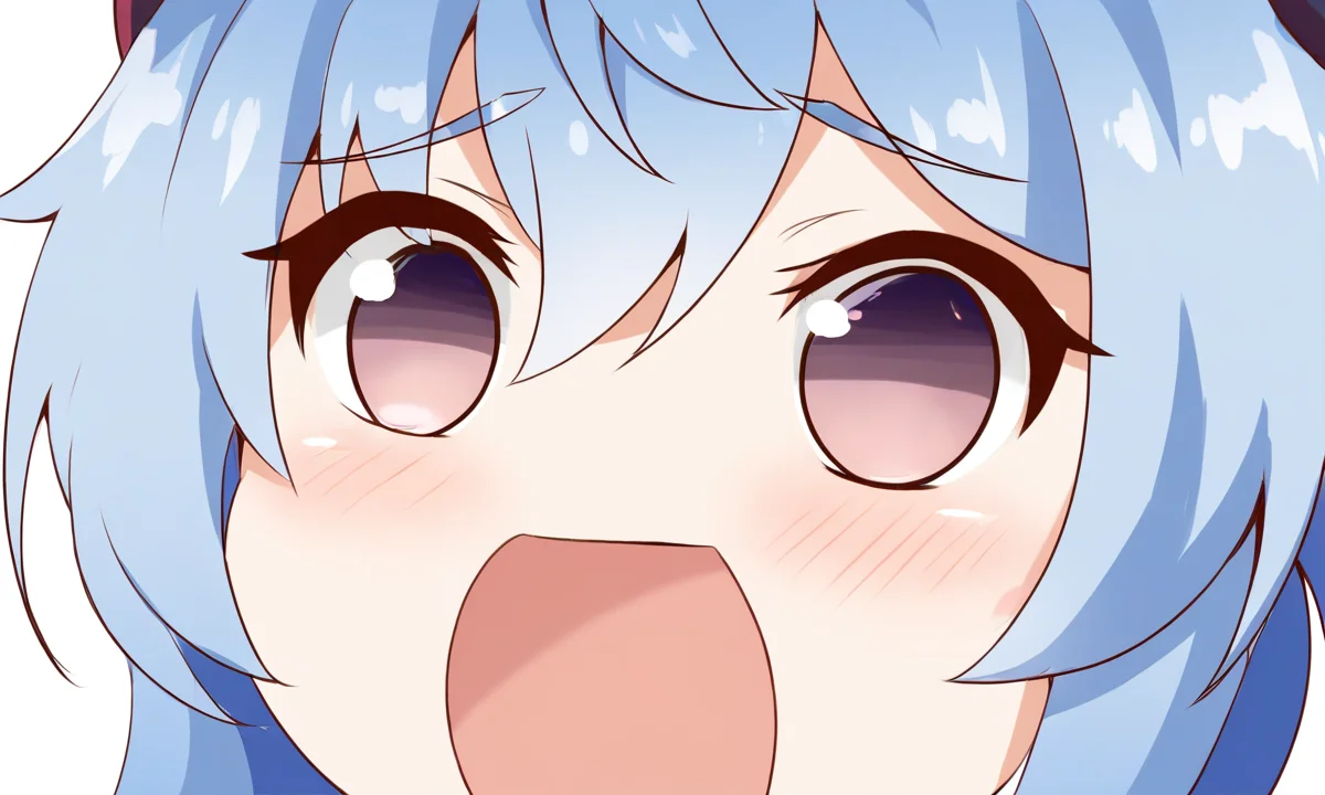 ,1girl,close-up,looking at viewer,no nose,portrait,simple background,solo,wawawa!,white background,ganyu \(genshin impact\),<lora:wawawa-000006:1>, masterpiece, best quality, very aesthetic, absurdres
