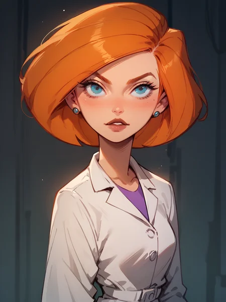 score_9, score_8_up, score_7_up, score_6_up, score_5_up, <lora:EgirlPFP-XLP:1> egirlpfp,  <lora:annpossibleXLP:1> ann possible, blue eyes, 1girl, solo, orange hair, short hair, lab coat,