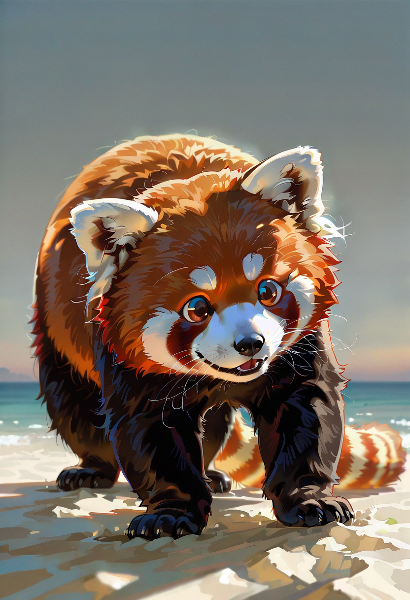 red panda, animal focus, no humans,