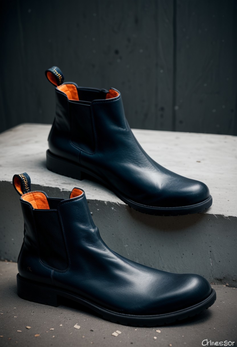 score_9, score_8_up, score_8_up, (multocolor), (chelsea boots), foot focus, still life