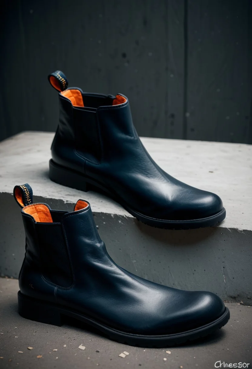 score_9, score_8_up, score_8_up, (multocolor), (chelsea boots), foot focus, still life