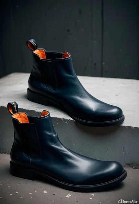 score_9, score_8_up, score_8_up, (multocolor), (chelsea boots), foot focus, still life