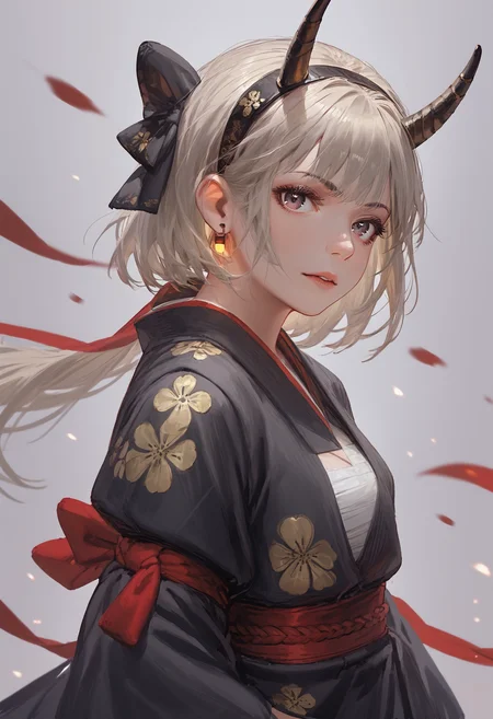 score_9, score_8_up, score_7_up, 1girl, kimono, fake horns, looking at viewer, earrings, ribbon
<lora:guweiz_style_pony:1>
