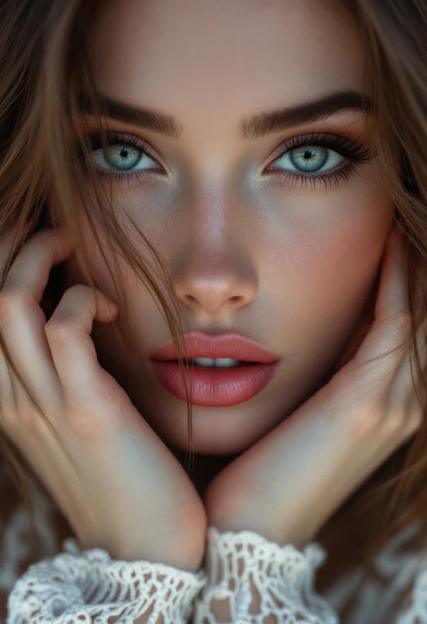 4k Erotic photo art of the most gorgeous girl alive with subvert expectations, puckered lips, highly detailed gorgeous eyes, highly detailed clothes, highly detailed face, highly detailed perfect hands, highly detailed background,