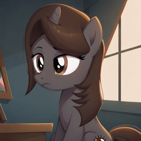 masterpiece, perfect detail, best high quality, source_pony, show accurate, cute, 1girl, solo, female, oc:sonata, pony, cool light, bluetone, detention center, prison, behind bars, sitting, frown, dejected frown, sad, lidded eyes, beautiful, looking down, score_9, score_8_up, score_7_up, score_6_up, score_5_up, score_4_up