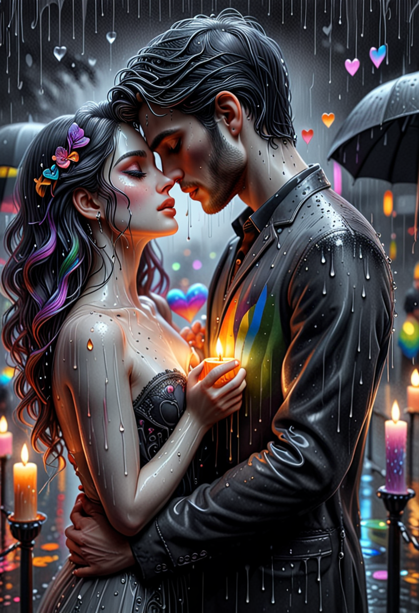 when I look into your eyes I can see a love restrained.
but darling when I hold you don't you know I feel the same.
cause nothing lasts forever and we both know hearts can change.
it's hard to hold a candle, in the cold november rain.
(art monochrome, digital art oil painting, ink, charcoal, double exposure)
(Use Dream Diffusion Secret Prompt)
<lora:ral-rndrps-sdxl:0.555> ral-rndrps, <lora:ral-realpride-sdxl:0.666> ral-realpride, <lora:detailed_notrigger:0.777> <lora:DetailedEyes_V3:0.888> <lora:luxart:0.999>