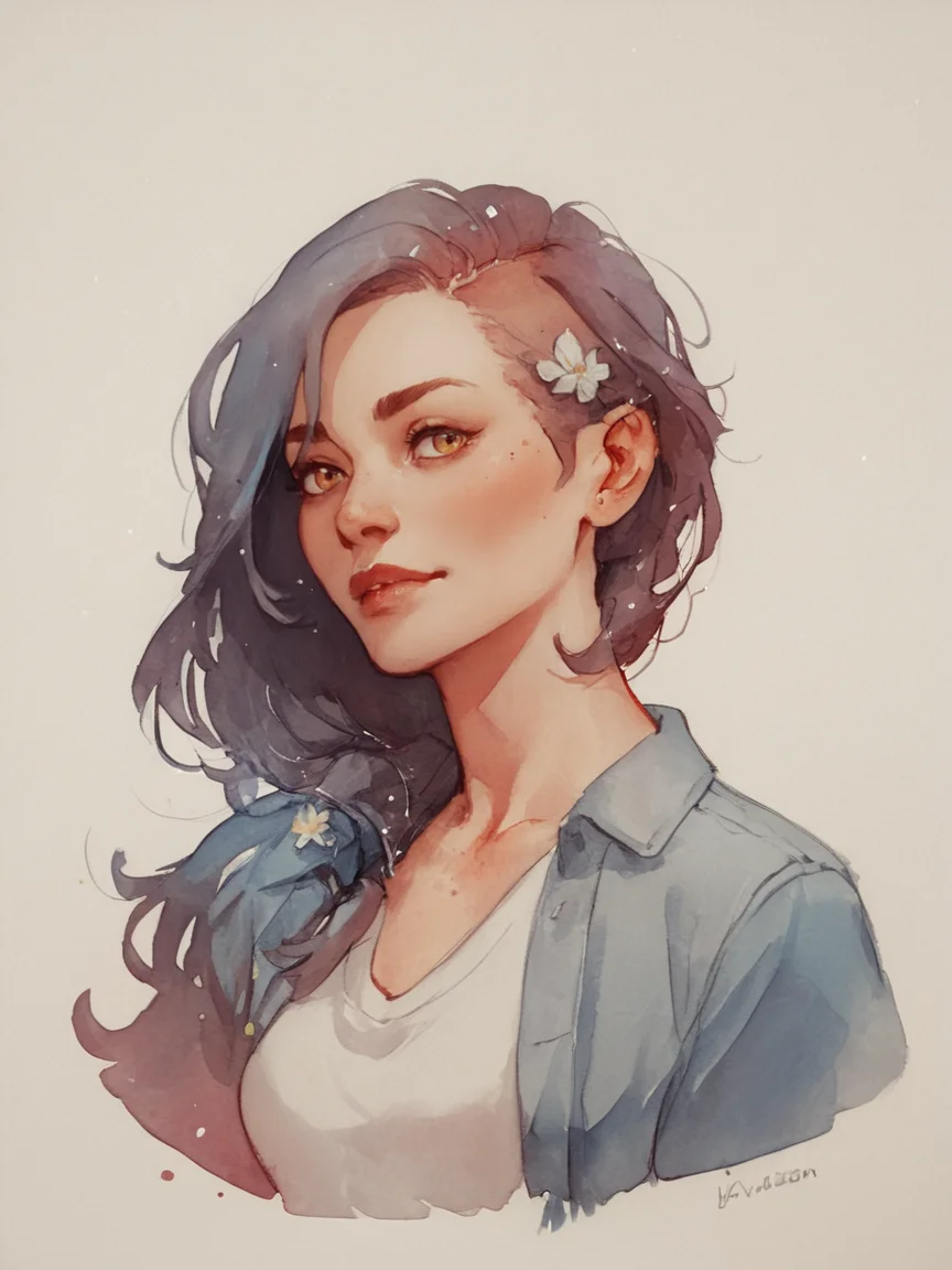 score_9, score_8_up, score_7_up, score_6_up, score_5_up, score_4_up, <lora:p3np0v4cXLP:1> p3np0v4c, watercolor, 1girl, portrait,