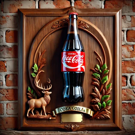 pamtrophy coka cola bottle,brick wall background,realistic,highly detailed,lifelike,studio photo,dynamic,cinematic,masterpiece,intricate,hdr,abstract,ultrarealistic,  full depth of field and realistic textures,highly detailed,masterpiece,high quality, 8K Ultra HD