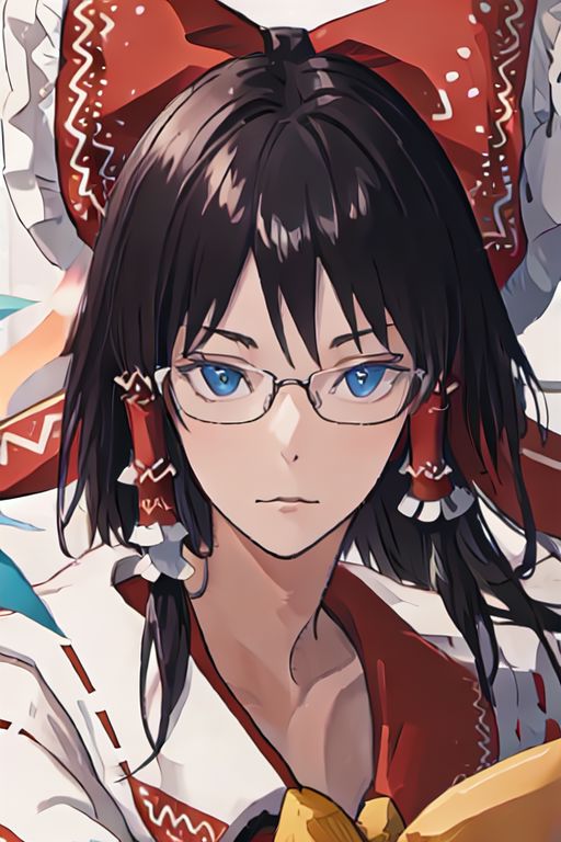 close-up, glasses, 
((hakurei reimu)):2,