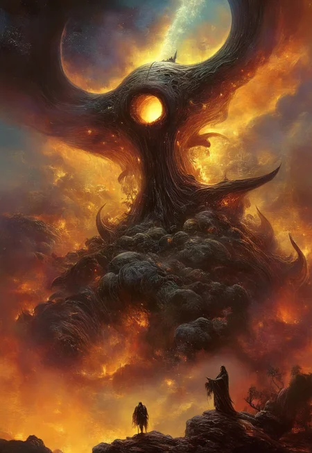 best quality, masterpiece, painting, concept art,  ((((High angle From avove, camera from above, Bird's-eye view, aerial shot view)))), In the heart of the absurdes,land of alien flies, a giant black hole,organic,abomination,remains of fallen giants,giant  skeletons,overgrown,toxicity,mutation,pus,dense fog,atmospheric haze,cloud, silicon flora, liquid, ligaments, connections, biological, biomechanical,  light particles, rainy, twisted architecture intricate detail, surreal masterpiece of contrast, blending the energy of  fantasy  with the scifi aesthetic,mix of science fiction and fantasy,deadly void,swirling,attraction,interaction,low gravity,scifi dark fantasy,vibrant colors,dramatic,tragic,melancholy,dark dream,cosmic horror,alienscape,dreamscape,otherworldy,weird,slowly drown,cursed paradise,professional,perfection,visually stunning,mesmerizing,disturbing,mystical touch,highly detailed, intricate,painted in high resolution,close-up,  primary colors,acid bleeding deep colors, no gradients, illustration,ferrotype,grisaille,scenery, ((no humans)),
 composition explores the boundaries of reality, creating a visually arresting scene that defies conventional norms, Dive into the eerie and thought-provoking atmosphere as the surreal narrative unfolds in this captivating and unsettling artwork,epic scale
<lora:John Harris Style:0.8> John Harris Style page,Arik roper,Ben Templesmith,Tsutomu Nihei,Henry Fuseli,tomasz alen kopera 