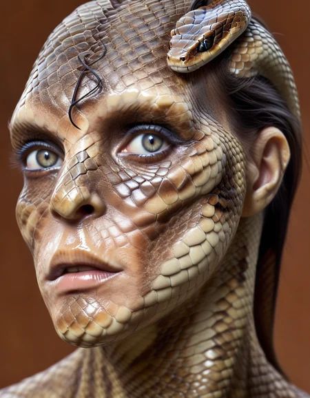 	'[snake human ] hybrid' made of human skin