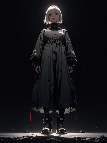 score_9, score_8_up, score_7_up,
illustration-style is yoshitaka amano, digital art.
2.5d,
1girl, 20 years old,
white hair, bob cut.
dark background,
dark color grading.
shoot from below, full body,
<lora:Style-Hyper-SDXL-12steps-CFG-lora:0.5>
<lora:add_brightness_XL:0.>
<lora:add_contrast_XL:0.>
<lora:add_outline_XL:0.1>
<lora:add_saturation_XL:0.>
<lora:Sinozick_Style_XL_Pony:0.4> sinozick style, dark theme
<lora:MythAnim3Style:0.6> mythan1m3