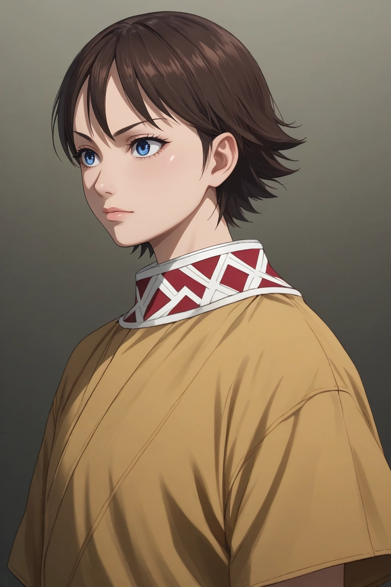 score_9, score_8_up, score_7_up, source_anime, rating_safe, intricate details, semi-realistic, , , 1girl, solo, <lora:he_liao_diao_pony:0.9>, he_liao_diao, brown hair, blue eyes, short hair, , , , <lora:sdxl_lightning_8step_lora:1>
