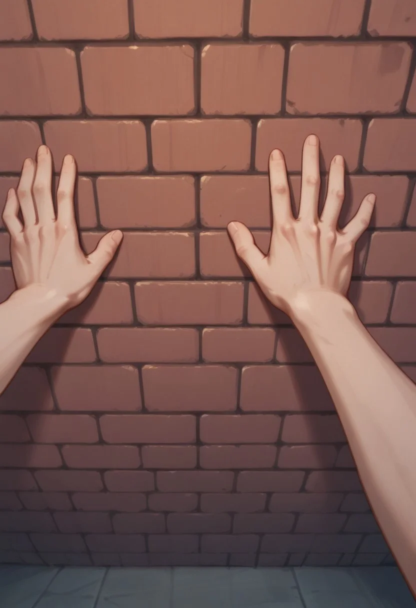 embedding:lazympos, povkabedon, brick wall, no humans, arms, still life