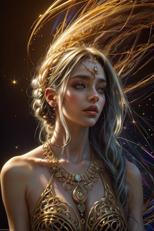 (((1girl))),(geometric abstract background:1.4), esoteric,  depth of field (zentangle, mandala, tangle, entangle) (photorealistic:1.4), official art, unity 8k wallpaper, ultra detailed, beautiful and aesthetic, masterpiece,best quality, (dynamic angle:1.4), glowing skin, (floating colorful sparkles:1) the most beautiful form of chaos, elegant, a brutalist designed, vivid colours, romanticism,back to camera,