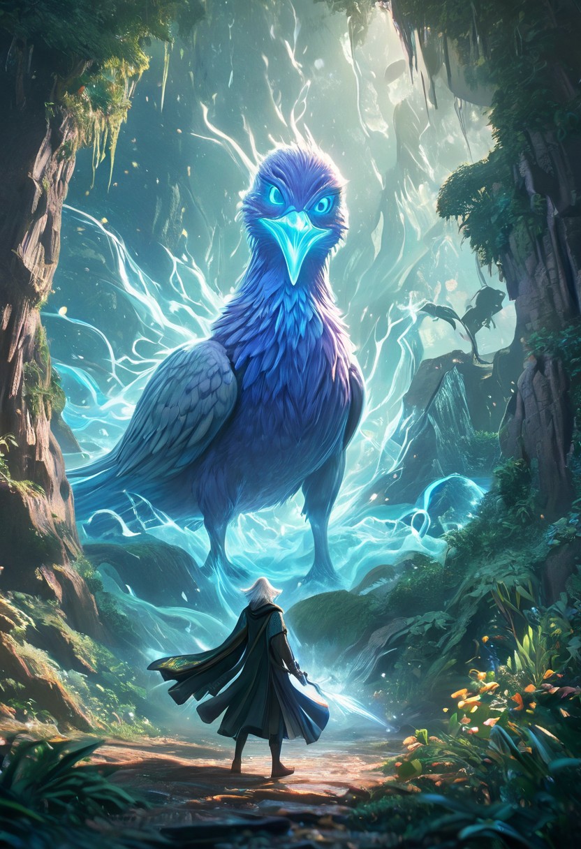 Dave the Duck facing giant alien monsters, whimsical fantasy scene, Gandalf the Grey battling Voldemort in the background, pure magic flowing through the air, vibrant colors, dreamlike atmosphere, digital art, art by Yuumei and Ross Tran, 8k resolution, concept art with a focus on environmentalism and femininity, characters in action, pastel colors, detailed and imaginative composition. 
concept-art, fantasy, epic, majestic, magical, dreamy, perspective, light and shadow, moody, epic, 
beautiful, painterly, aesthetic, textural, vivid, vibrant, intricate details, highly detailed, ultra-detailed, absurdres, 
novuschroma53 style, DonMM4g1cXL, aid291, bosstyle