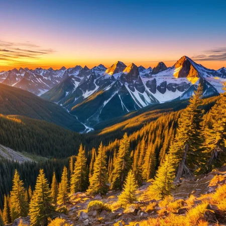 photo of a beautiful mountain vista at sunset , <hypernet:longexposure:1>, trending, 8k
