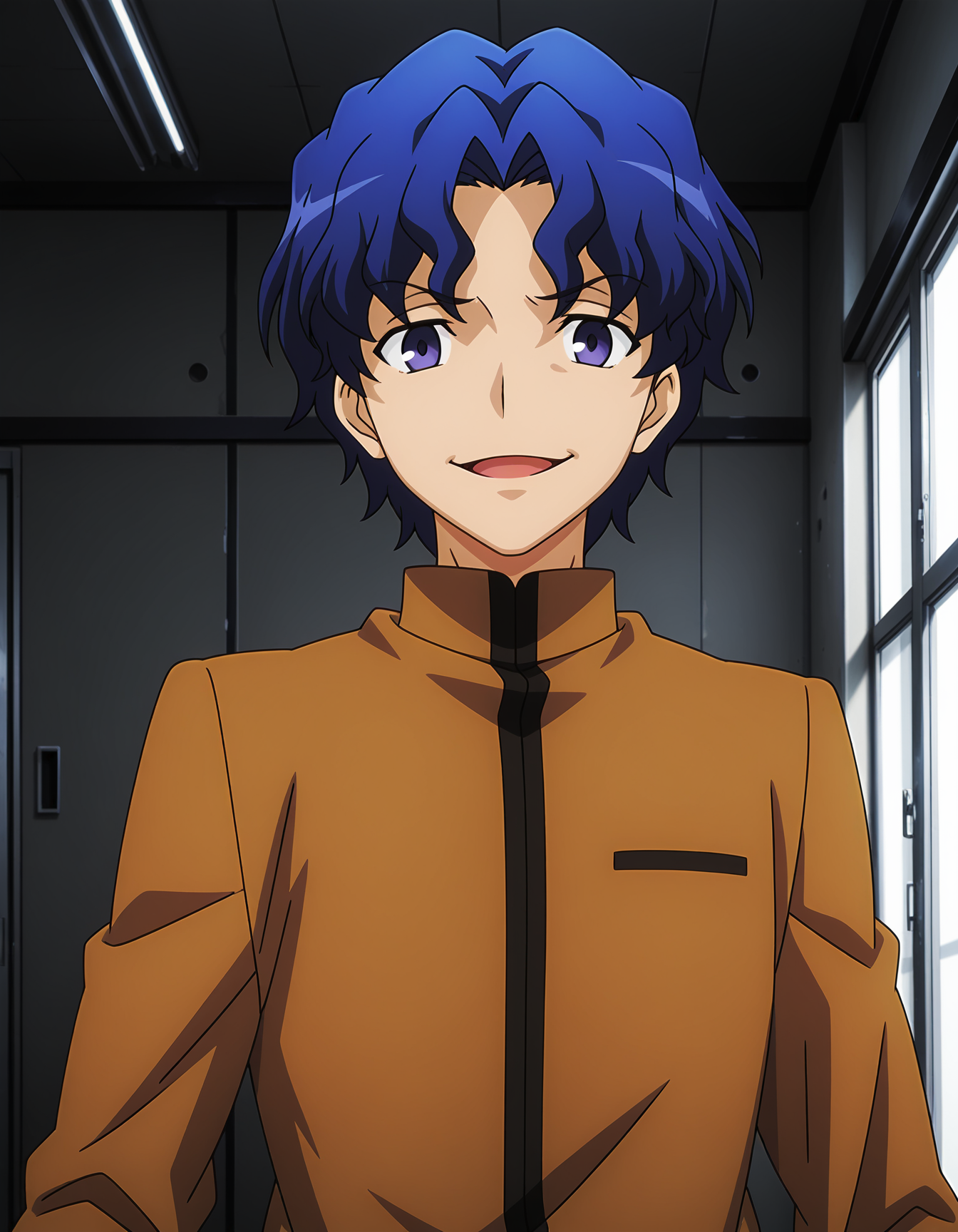 masterpiece, best quality, amazing quality, anime screenshot, 1boy, male focus,
ShinjiMatoHHIL-V1, blue hair, short hair, wavy hair, purple eyes, blue eyes,
homurahara academy school uniform, school uniform, brown turtleneck jacket, long sleeves,
looking at viewer, evil smile, open mouth,
indoors, upper body,
<lora:ShinjiMatoHHIL-V1:0.85>, <lora:dmd2_sdxl_4step_lora:1>,