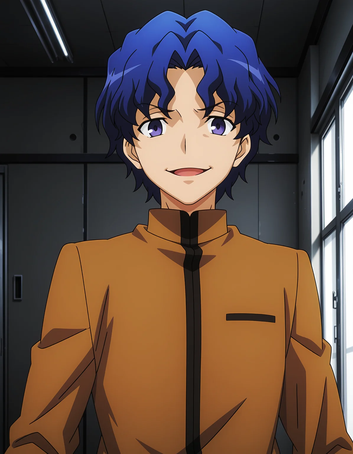 masterpiece, best quality, amazing quality, anime screenshot, 1boy, male focus,
ShinjiMatoHHIL-V1, blue hair, short hair, wavy hair, purple eyes, blue eyes,
homurahara academy school uniform, school uniform, brown turtleneck jacket, long sleeves,
looking at viewer, evil smile, open mouth,
indoors, upper body,
<lora:ShinjiMatoHHIL-V1:0.85>, <lora:dmd2_sdxl_4step_lora:1>,