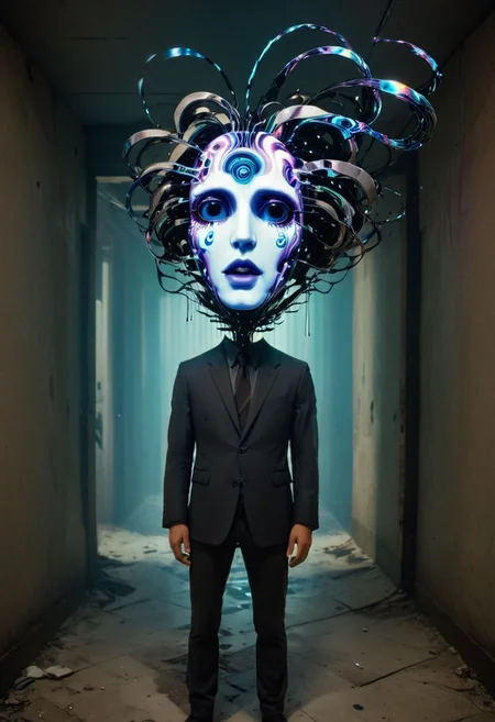 He lifts his head from his head, his eyes on strands of eyes, and in the glitch light handmade and homespun, he sees the visions of pasts lost in enigmatic phantoms and faces of light