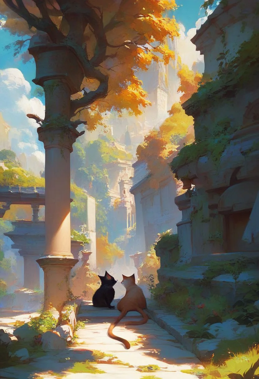 score_9, score_8_up, score_7_up, great quality, uncensored, clear resolution, a cat, great scenery in background,