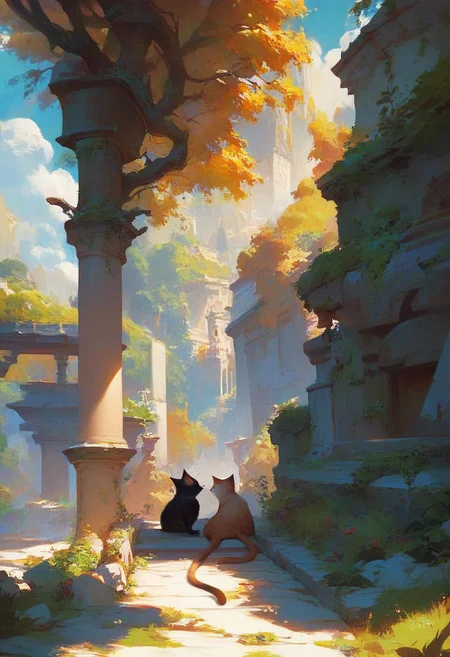 score_9, score_8_up, score_7_up, great quality, uncensored, clear resolution, a cat, great scenery in background,