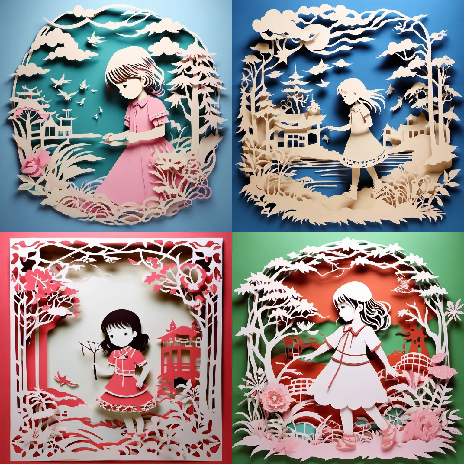 paper-cut,1girl,<lora:paper-cut:1>,