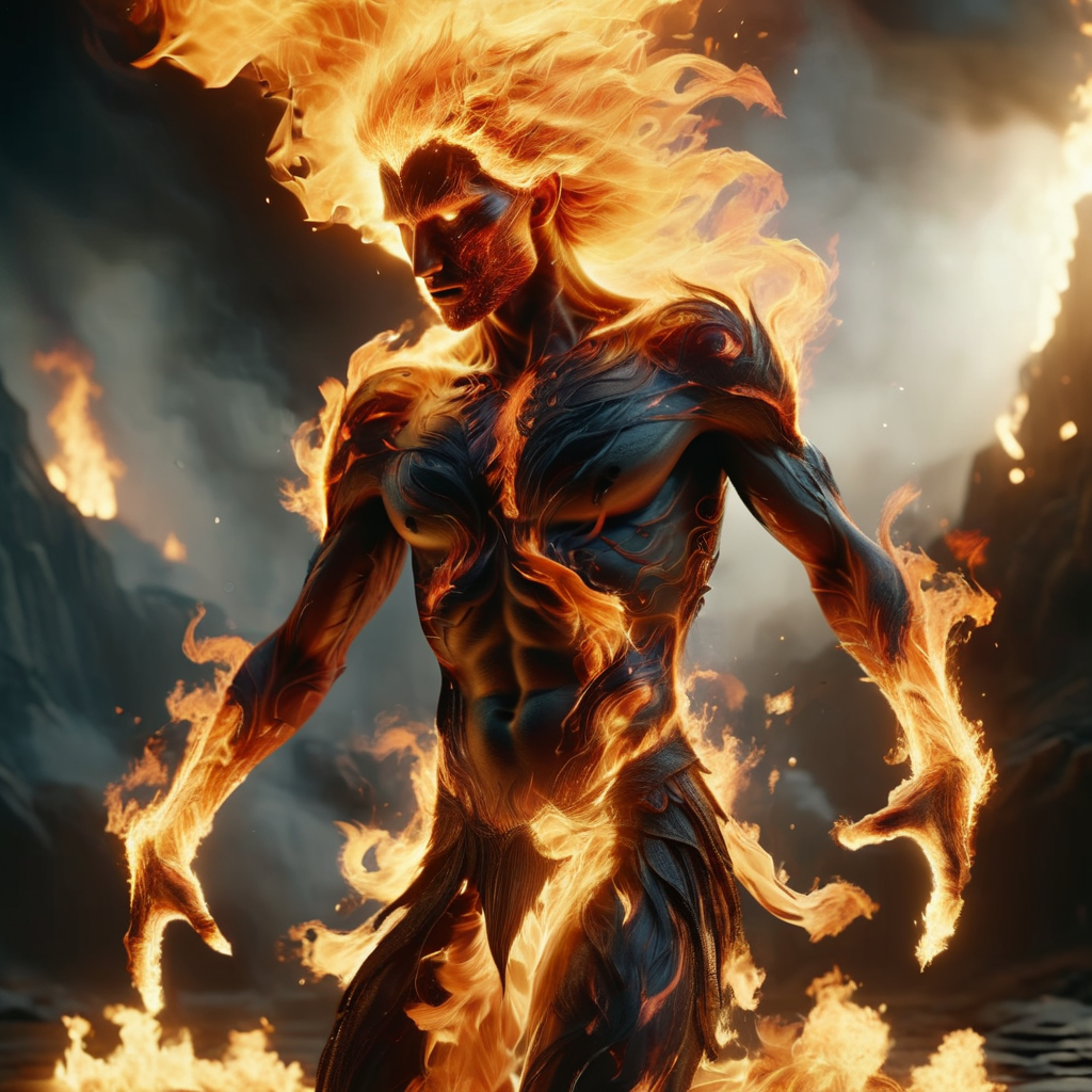ignar people of fire come out of darkness, cinematic, enigmatic, photorealistic, very detailed<lora:ignar:1>