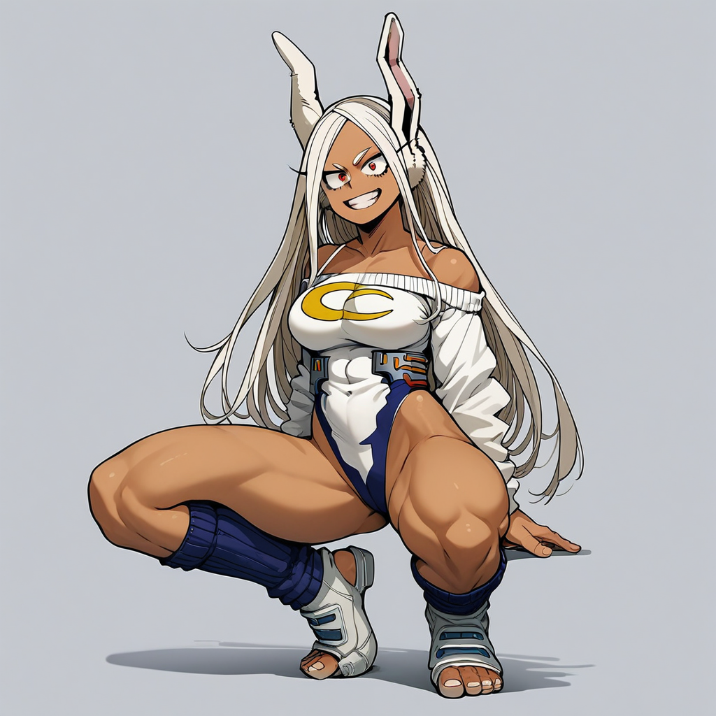 score_9, score_8_up, score_7_up, source_anime, expressive, anime, Artist speedlines, dynamic, 1girl, retro_workoutwear, boku_no_hero_academia, my hero academia, Mirko, BREAK, MILF, large breasts, 25 year old female, Mirko\(my hero academia\), 1woman, dark-skinned_female, red eyes, smirk, sexy, horny, (white hair), white clothes, retro_workoutwear, 1980s_(style), aerobics, headband, off_shoulder, highleg_leotard, leg_warmers, thong_leotard, cropped_sweater, leg_warmers, sneakers, studio,