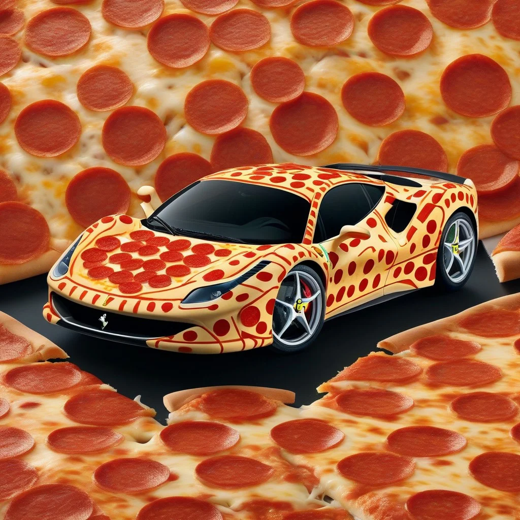 pizzasdx, FERRARI, pizza themed FERRARI , SUPERCAR
