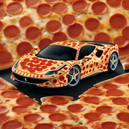 pizzasdx, FERRARI, pizza themed FERRARI , SUPERCAR