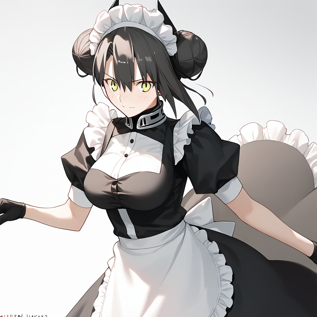 <lora:Takeuchi_Takashi_PonyXL_style_v01:1>
<lora:agent.pony:1>
score_9 , score_8_up , score_7_up , source_anime , 
masterpiece , best quality , ultra-detailed , 
BREAK
agent \(girls' frontline\), maid
1girl , woman , huge breasts , light smile , light blush , ((jeanne d'arc (fate)):0.5)  , 
long black hair  , maid dress ,  
mount the cloud and ride the mist