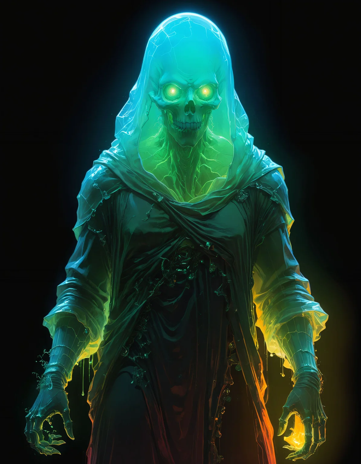by Wayne Barlowe , by Claire Hummel , by Andrew Ferez , a luminous transparent ghostlike entity , in the (style of Character Design Sheet:1.6), Retro game art, 16-bit, vibrant colors, pixelated, nostalgic, charming, fun,, limited dark palette, unusual colors, atmospheric haze, highly dramatic volumetric lighting
<lora:xl_more_art-full_v1:0.5> <lora:- SDXL - vanta-black_contrast_V3.0:0.4> <lora:SDXL_black_and_color_Sa_May:0.5> dark, black and color <lora:sss:0.7> sss