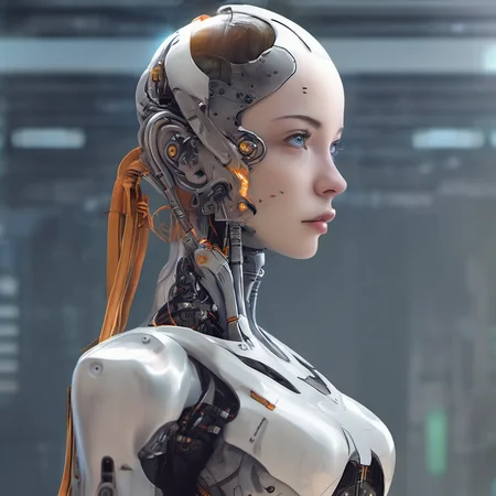 FUNDING,future,concept robot,solo,looking at viewer,upper body,science fiction,realistic,android,cable,cyborg,<lora:FN_WeiLai-000005:1>,1girl