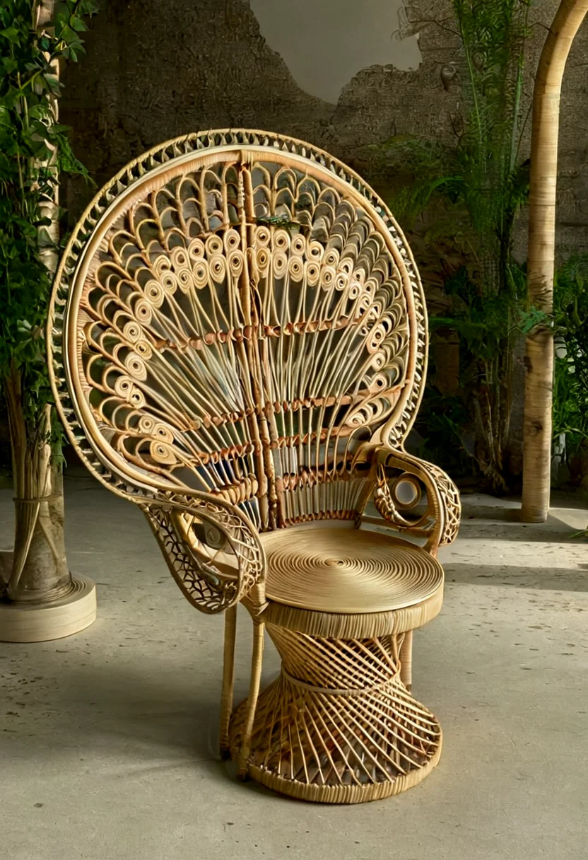 fauteuil_Emmanuelle, rotin, rattan armchair, detailed, cinematic, surreal, open background, nature background, flower, romantic, beautiful, delicate, magical, artistic, intricate, elegant, perfect deep detail, strong focus, epic composition, joyful,, unique, amazing, gorgeous, dramatic <lora:offset_0.2:0.1> <lora:fauteuil_Emmanuelle:1>