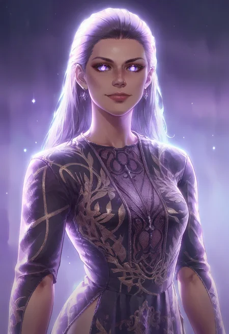 Role-playing game (RPG) style fantasy score_9, score_8_up, score_7_up, source_anime, 1girl, mystra, mystraRobe, glowing eyes, glowing, breasts, masterpiece, digital painting, looking at viewer, , , portrait,
cinematic lighting, <lora:mystraPony:0.9> . Detailed, vibrant, immersive, reminiscent of high fantasy RPG games