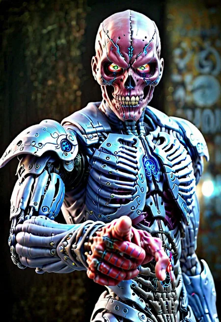 close up, Cyborg Assasin (Pointing Finger At Viewer)