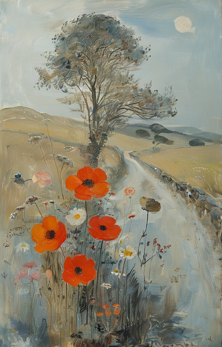 masterpiece,best quality,<lora:tbh241-sdxl:0.9>,illustration,style of Winifred Nicholson animals