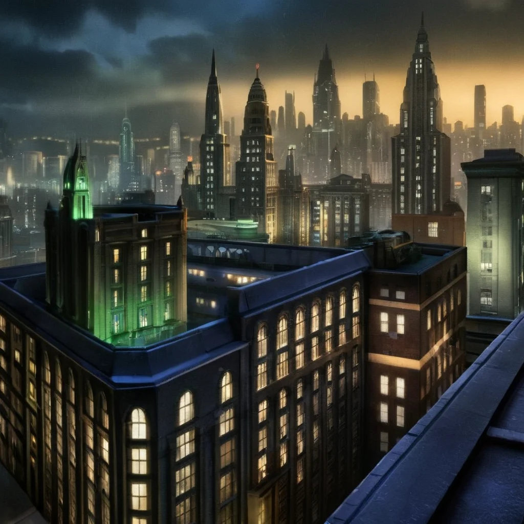 Hyperrealistic art of <lora:Batman The Animated Series Style:1.2>
In Gotham City a city at night with a lot of lights Batman The Animated Series Style, Extremely high-resolution details, photographic, realism pushed to extreme, fine texture, incredibly lifelike