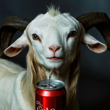 cinematic film still of <lora:add-detail-xl:0.1>1
<lora:detailed:0.3> realism
<lora:perfection style:0.2> perfect
<lora:eyetune:0.6>
<lora:xl_more_art-full_v1:0.1>
<lora:Ron Fricke style:0.3>
<lora:Unreal Engine style:0.3>
<lora:TeethXL:0.3>
<lora:Chiaroscuro Lighting Style:0.3> Chiaroscuro Lighting Style
 <lora:Pans Labyrinth style:1>
In a fantasy gothic Italian dim world a can of soda with a goat on it,different people,different scene,different person,solo,looking at viewer,white background,horns,english text,no humans,parody,can,goat horns , horror movie themed, sharp, detailed, epic photography, artistic, dramatic light, cinematic style, film style, Pans Labyrinth style, shallow depth of field, vignette, highly detailed, high budget, bokeh, cinemascope, moody, epic, gorgeous, film grain, grainy
