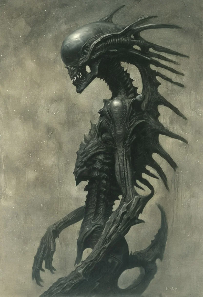 tear in the sky, style of H. R. Giger, Gerald Brom, galaxy, detailed, dynamic