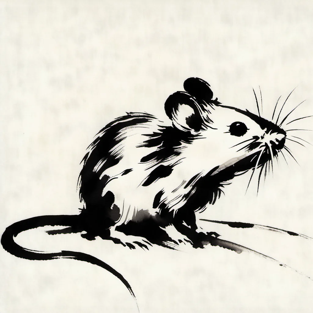 sumi-e mouse <lora:[XL]Sumi-e:1>
