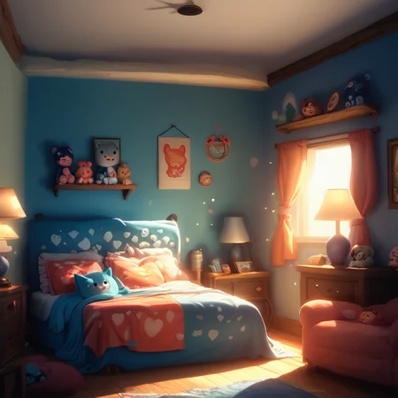 core_9, score_8_up, score_7_up, score_6_up, <lora:ArsMJStyle_-_Cute:1> ArsMJStyle, Cute, Pajama-clad children building pillow fort in living room. Blanket walls, flashlight beams, stuffed animal guards. Cozy nighttime lighting, simple furniture shapes, playful expressions.