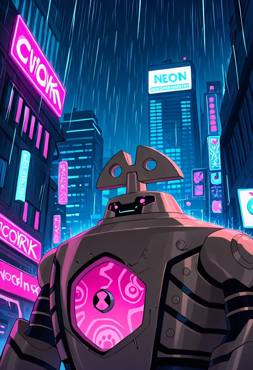 masterpiece, best quality, amazing quality, very aesthetic, absurdres, newest,
clockwork, robot, solo, no humans,
futuristic city, neon signs, neon lights, rtx, flying cars, night city, cyberpunk city, cyberpunk theme, upper body, raining,