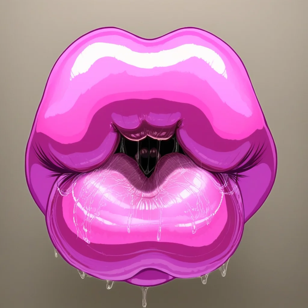 lips, plump lips, hyper lips, drool, saliva, [by DarkEffect]