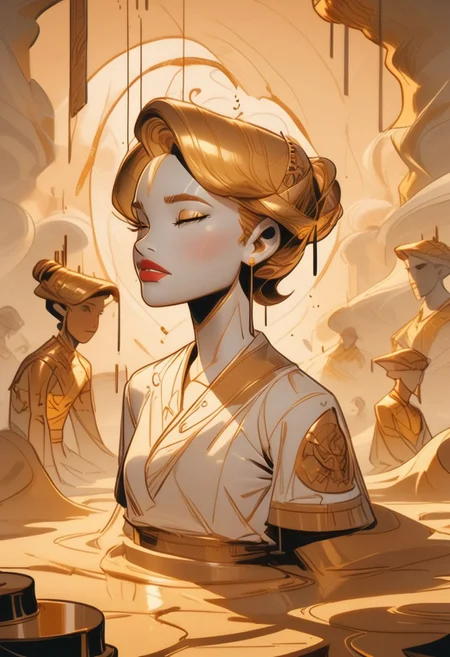 mesmerizing golden porcelain